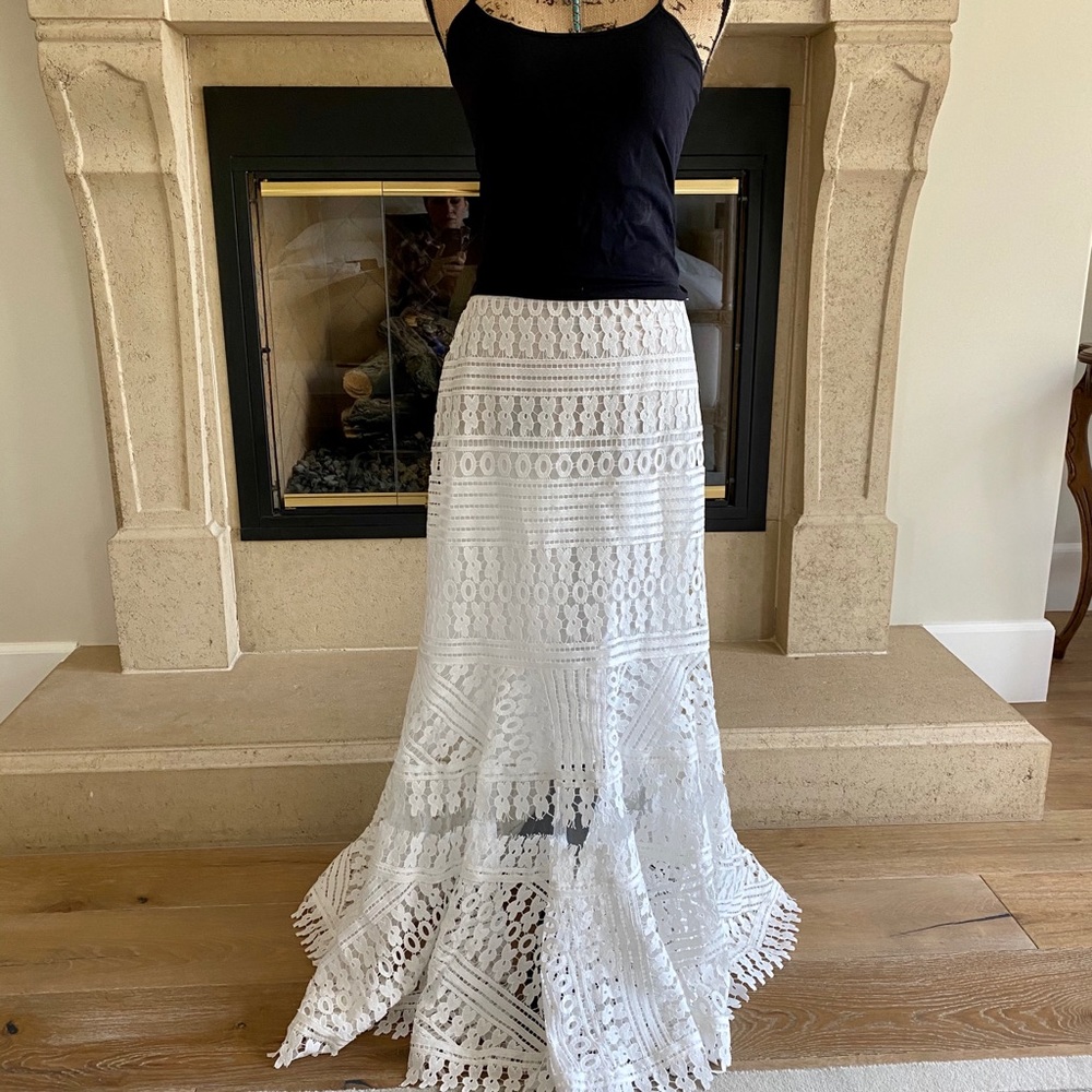Boston Proper Long Lace Maxi Skirt